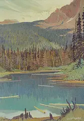 Richard Ferrier, Near Jasper, Alberta, oil on wood board