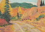 Gilbert A. Flodberg, Side Road Near Bragg Creek, 1979, oil on wood board
