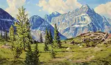 Jean Geddes, Mt. Alcantara - Marvel Pass, oil on canvas