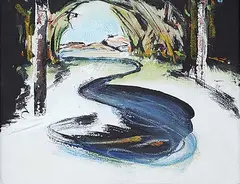 Marianne Gerlinger, Study for Dark Pool/Coil, 2012, mixed media on canvas