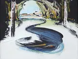Marianne Gerlinger, Study for Dark Pool/Coil, 2012, mixed media on canvas