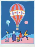 Ted Harrison, Ballooning #143/200, 1993, colour silkscreen on paper