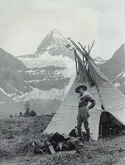 Byron - After Harmon, Helen Breese Walcott at Mount Assiniboine, 1925, black and white photograph on paper