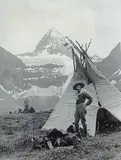 Byron - After Harmon, Helen Breese Walcott at Mount Assiniboine, 1925, black and white photograph on paper