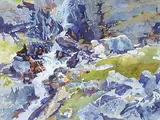 Jerry Heine, Mountain Falls, Lake O'Hara, watercolour on paper