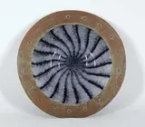 Martha Henry, Copper Plated Black Striped Plate, 1996, handblown glass with copper