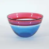Martha Henry, Blue and Gold Ruby Bowl, handblown glass