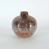 Martha Henry, Brown Moka Vase with Gold, handblown glass