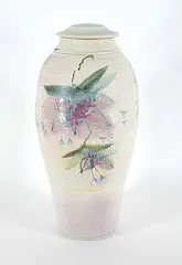 Robin Hopper, Untitled - Peony Flowering Vase with Lid, glazed ceramic