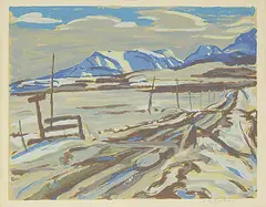 A. Y. Jackson, Untitled - Alberta Road, colour silkscreen on paper