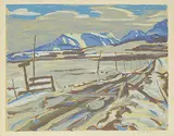 A. Y. Jackson, Untitled - Alberta Road, colour silkscreen on paper