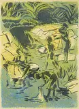 Woman Washing in a Stream No. 1 by Illingworth Kerr, watercolour on paper, sold May 2021