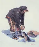 Tag Kim, Untitled - Ice Fishing, oil on canvas