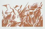 Mallards Going Up #78/100 by Illingworth Kerr, lino block on paper, sold May 2021