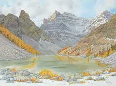 Marilyn Kinsella, Untitled - Fall Lake, watercolour on paper