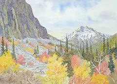 Marilyn Kinsella, Untitled - Fall in Canmore, watercolour on paper
