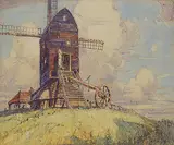 Alfred Crocker Leighton, Black Mill on the Downs, Sussex