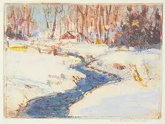 Manly MacDonald, The Sugar Bush, 1927, colour etching on paper