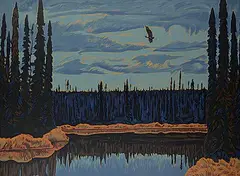Thoreau MacDonald, Black Spruce, 1950, colour silkscreen on paper