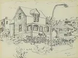 Janet Mitchell, Bankview, ink on paper