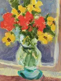 Gabor L. Nagy, Flowers in the Window, 1994, oil on board