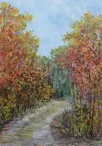 Sylvia Naylor, A Walk Through A Fall Wood, 2005, embroidery on painted fabric