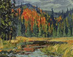 Lawrence Nickle, Swamp Near Distress Dam, Big East River, 1970, oil on wood board