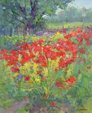 Francine Noreau, Day of the Eclipse [Murakami Garden], acrylic on canvas