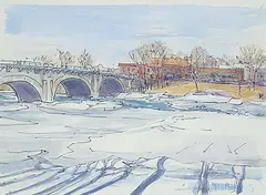 Stan Phelps, Open Water at Louise, 1985, watercolour on paper