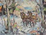 Torquil Arnold Sargent Reed, Early Spring in the Wood Lot, 1962, oil on canvas board