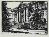 The Old Library, Calgary #103/200 by Margaret Shelton, 1941, lino block on paper, sold May 2021