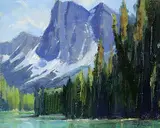 Doug Swinton, Emerald Lake, oil on canvas board