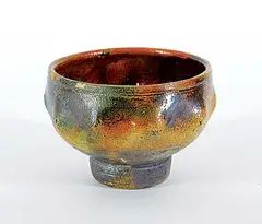 Jack Sures, Untitled - Flaming Orange Raku Bowl, 1977, glazed ceramic