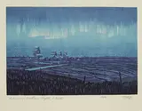 George Weber, Dancing Northern Light, Alberta #68/80, 1977, colour wood block on paper