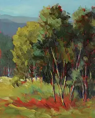 Sharon Lynn Williams, Leighton Trees, oil on wood board