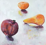 Judith Zinkan, Three Fruit, 1985, oil on canvas