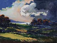 John William Beatty, Summer Cloud, gouache on paper board