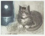 David Blackwood, Study for Lone Mummer with Cat #1/50