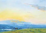 Orestes de Grandmaison, Untitled - Sunset Over the Herd