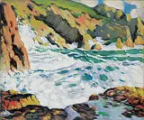Marc-Aurèle Fortin, La Mer en Furie, oil on canvas