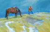 Orestes de Grandmaison, Untitled - Closing the Gate, oil on canvas