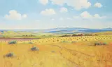 Distant Hills by Roland Gissing, 1964, oil on canvas, sold Apr 2021