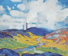 George Arthur Kulmala, Nickle Mine No. 2 [Sudbury], 1931, oil on wood board