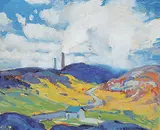 George Arthur Kulmala, Nickle Mine No. 2 [Sudbury], 1931, oil on wood board