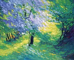 Michel LeRoux, De Fleurs and D'Aube, 2001, acrylic on canvas