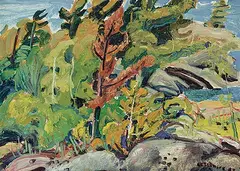 Arthur Lismer, Little Dead Pine, Georgian Bay, 1947, oil on wood board