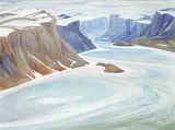 Doris Jean McCarthy, North in the Fjord from Mount Duval