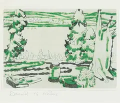 David Brown Milne, Painting Place, 1930, colour etching on paper