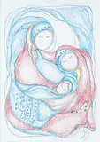 Daphne Odjig, Bundled and Ready, 2015, coloured pencil on paper