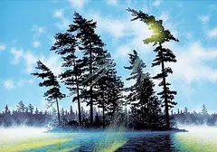 Joseph R. Pearce, Study for Algonquin Island, 2000, acrylic on wood board